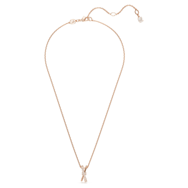 Hyperbola pendant Mixed cuts, Twist, White, Rose gold-tone plated - Image 3