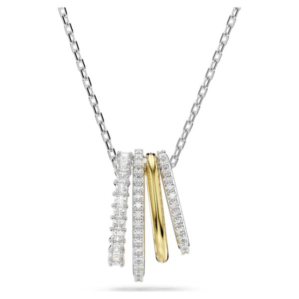 Hyperbola pendant Mixed cuts, White, Mixed metal finish - Image 2
