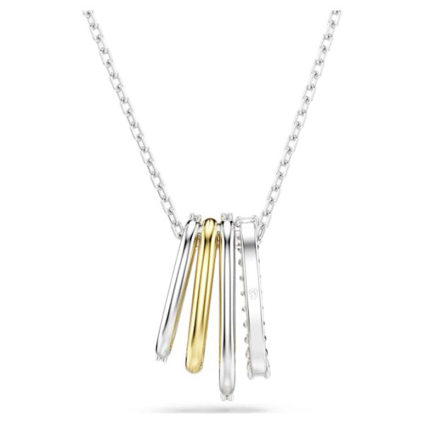 Hyperbola pendant Mixed cuts, White, Mixed metal finish - Image 5