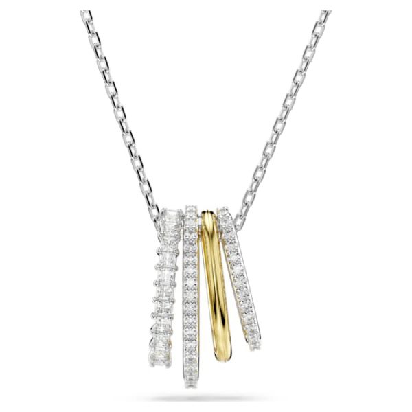 Hyperbola pendant Mixed cuts, White, Mixed metal finish - Image 6