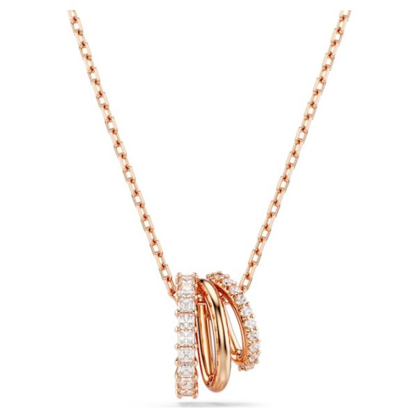 Hyperbola pendant Mixed cuts, White, Rose gold-tone plated - Image 2
