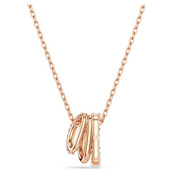 Hyperbola pendant Mixed cuts, White, Rose gold-tone plated - Image 5
