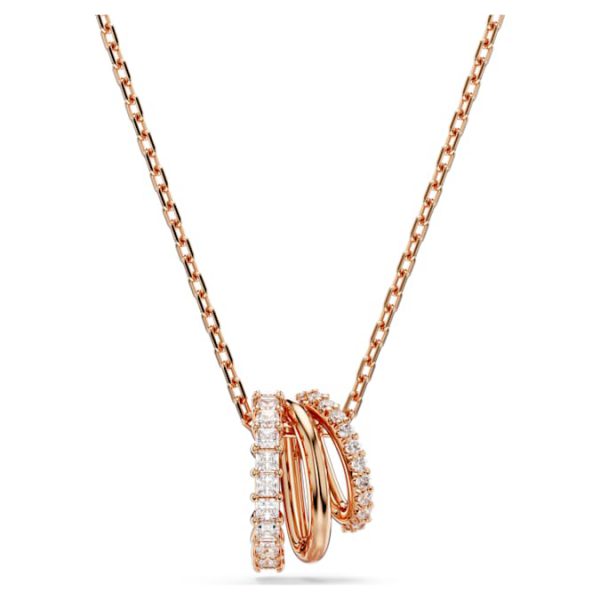 Hyperbola pendant Mixed cuts, White, Rose gold-tone plated - Image 6