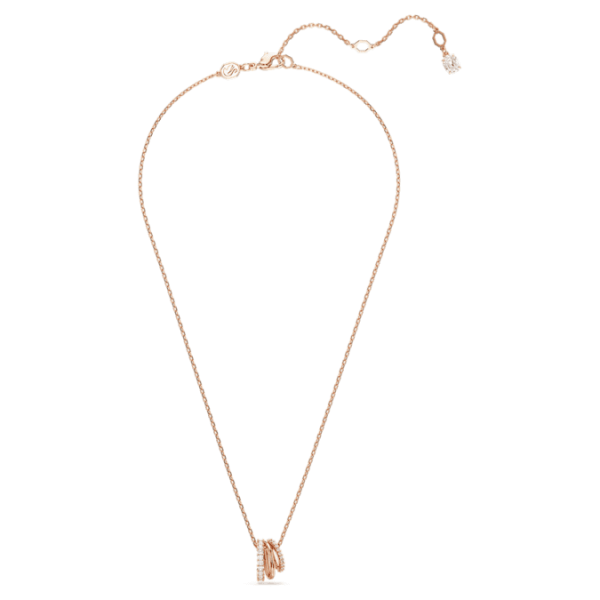 Hyperbola pendant Mixed cuts, White, Rose gold-tone plated - Image 3