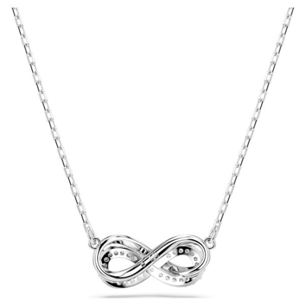 Hyperbola pendant Pavé, Infinity, White, Rhodium plated - Image 4