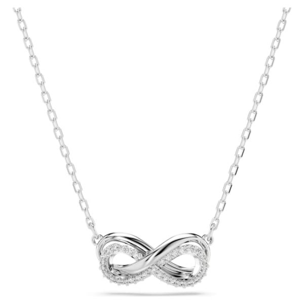 Hyperbola pendant Pavé, Infinity, White, Rhodium plated - Image 5