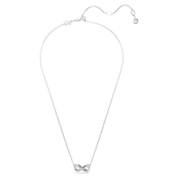Hyperbola pendant Pavé, Infinity, White, Rhodium plated - Image 2