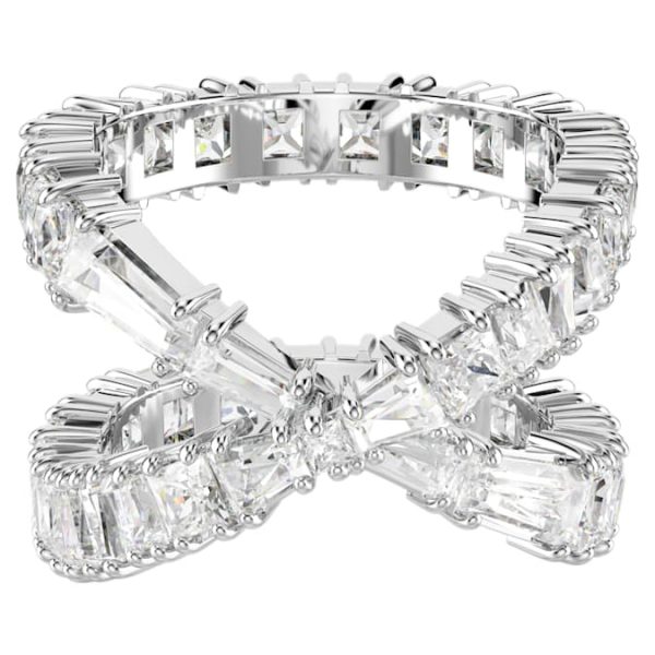 Hyperbola ring Infinity, White, Silver-tone finish - Image 2