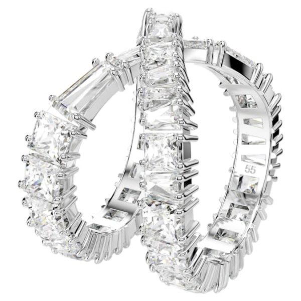 Hyperbola ring Infinity, White, Silver-tone finish - Image 3
