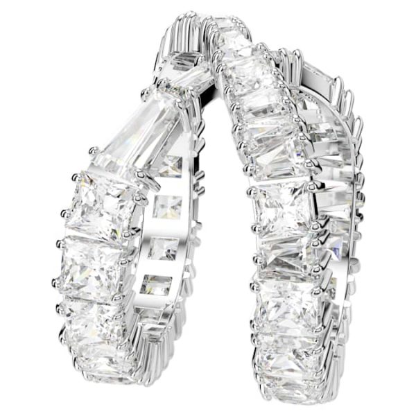 Hyperbola ring Infinity, White, Silver-tone finish - Image 4