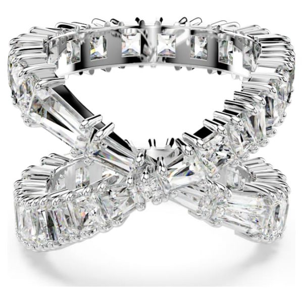 Hyperbola ring Infinity, White, Silver-tone finish - Image 7