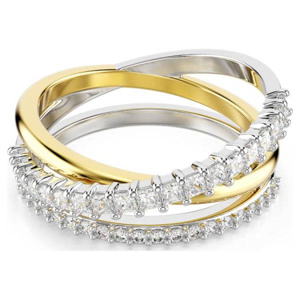Hyperbola ring Mixed cuts, White, Mixed metal finish - Image 2