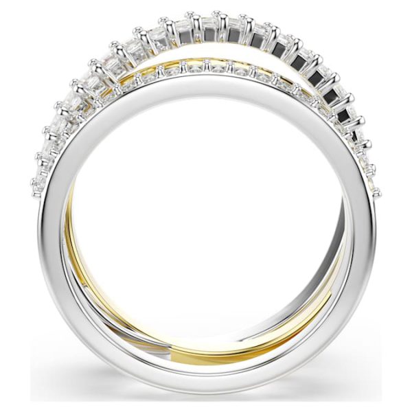 Hyperbola ring Mixed cuts, White, Mixed metal finish - Image 4