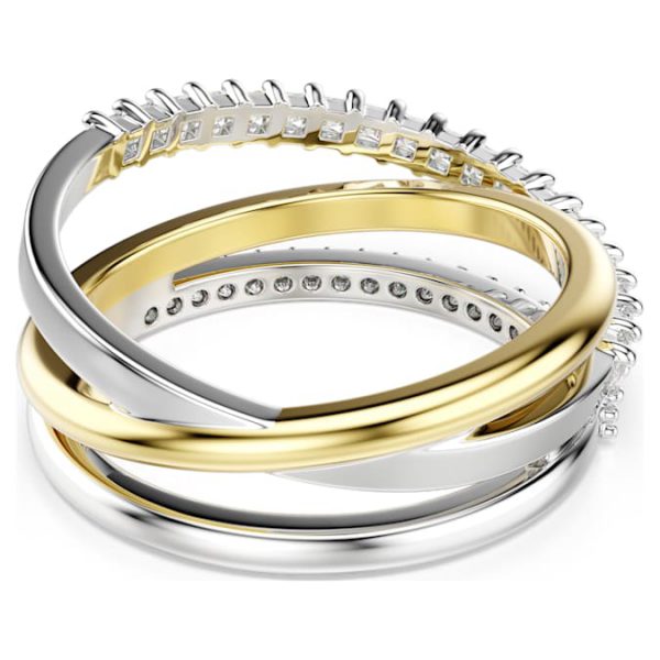 Hyperbola ring Mixed cuts, White, Mixed metal finish - Image 5