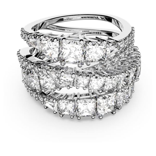Hyperbola ring Mixed cuts, White, Rhodium plated - Image 2
