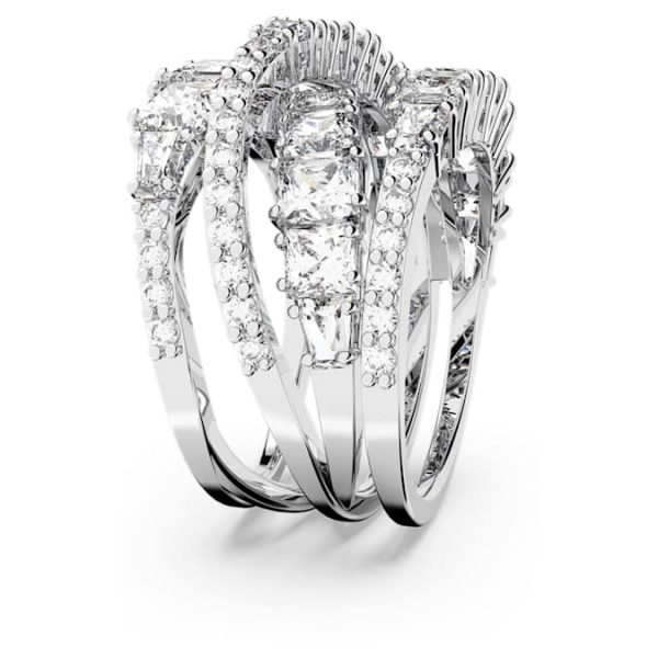 Hyperbola ring Mixed cuts, White, Rhodium plated - Image 4