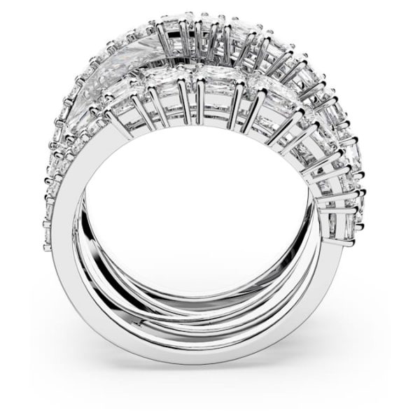 Hyperbola ring Mixed cuts, White, Rhodium plated - Image 5