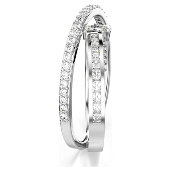 Hyperbola ring Mixed cuts, White, Rhodium plated - Image 4