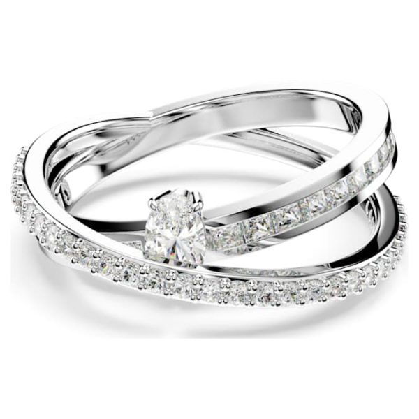 Hyperbola ring Mixed cuts, White, Rhodium plated - Image 6