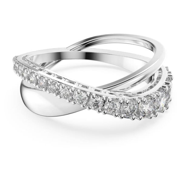 Hyperbola ring Round cut, White, Rhodium plated - Image 2