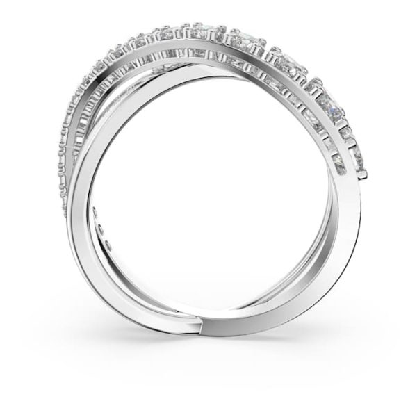 Hyperbola ring Round cut, White, Rhodium plated - Image 5