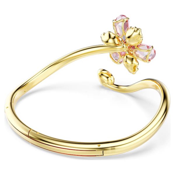 Idyllia bangle Mixed cuts, Flower, Multicolored, Gold-tone plated - Image 6