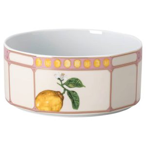 Idyllia bowl Porcelain, Crystal print motif, Citron, Small, Multicolored