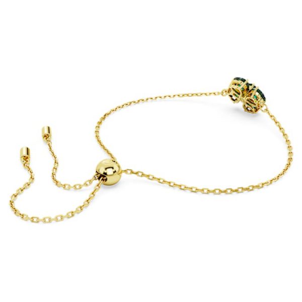 Idyllia bracelet Mixed cuts, Clover, Green, Gold-tone plated - Image 5