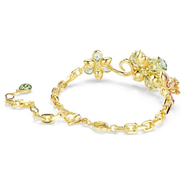 Idyllia bracelet Mixed cuts, Flower, Multicolored, Gold-tone plated - Image 6