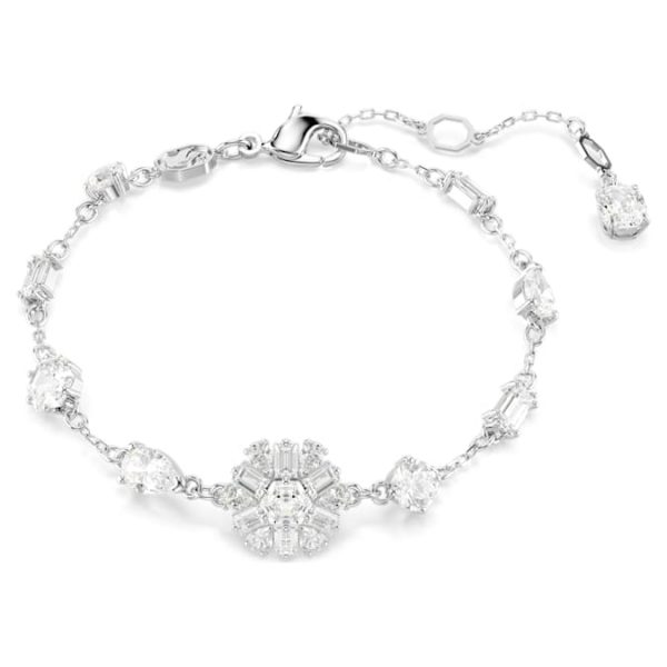 Idyllia bracelet Mixed cuts, Snowflake, White, Rhodium plated - Image 2