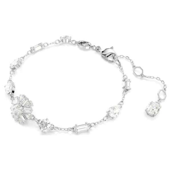 Idyllia bracelet Mixed cuts, Snowflake, White, Rhodium plated - Image 3