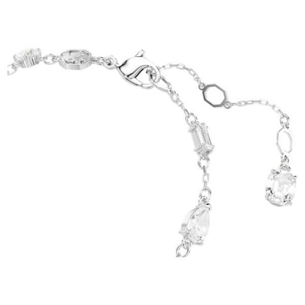 Idyllia bracelet Mixed cuts, Snowflake, White, Rhodium plated - Image 4