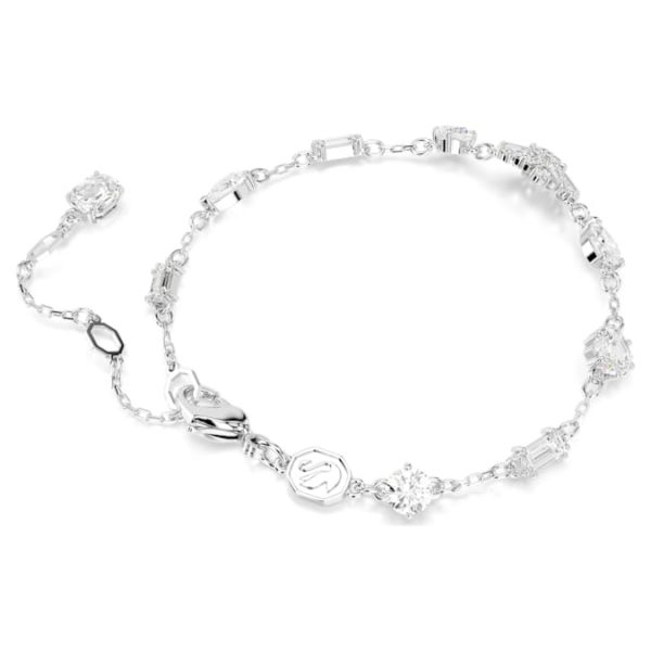 Idyllia bracelet Mixed cuts, Snowflake, White, Rhodium plated - Image 5