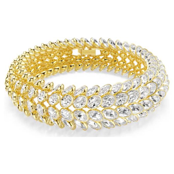 Idyllia bracelet Oval cut, White, Gold-tone plated - Image 2