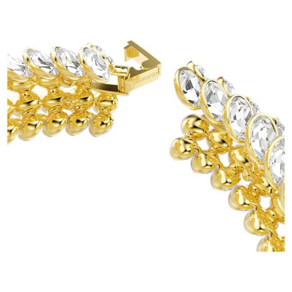 Idyllia bracelet Oval cut, White, Gold-tone plated - Image 4
