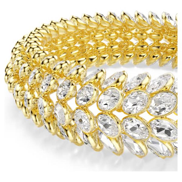 Idyllia bracelet Oval cut, White, Gold-tone plated - Image 5