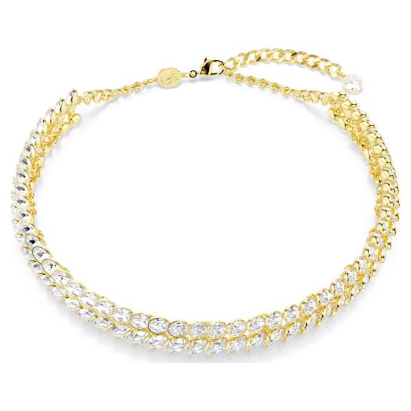 Idyllia choker Oval cut, White, Gold-tone plated - Image 2