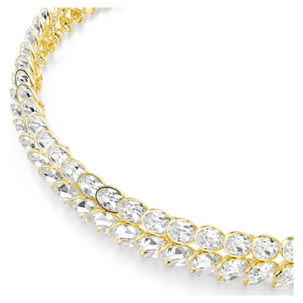 Idyllia choker Oval cut, White, Gold-tone plated - Image 5