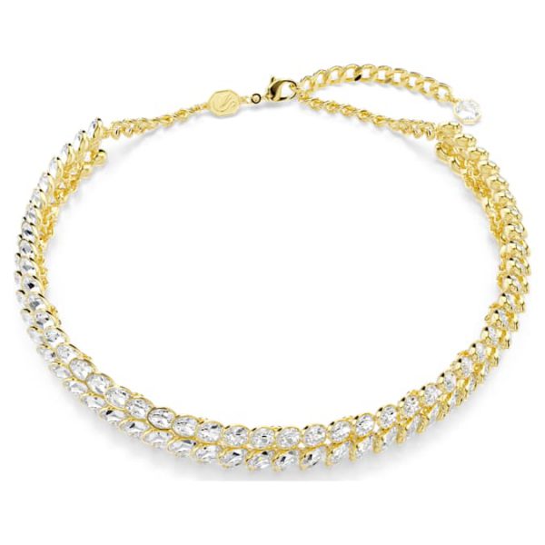 Idyllia choker Oval cut, White, Gold-tone plated - Image 7