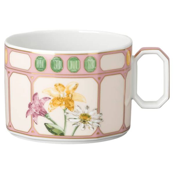 Idyllia combi cup with saucer Porcelain, Crystal print motif, Bouquet, Multicolored - Image 4