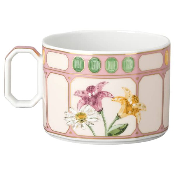 Idyllia combi cup with saucer Porcelain, Crystal print motif, Bouquet, Multicolored - Image 5