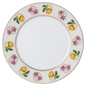 Idyllia dessert plate Porcelain, Crystal print motif, Lily citron, Multicolored