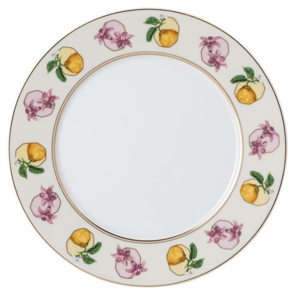 Idyllia dessert plate Porcelain, Crystal print motif, Lily citron, Multicolored