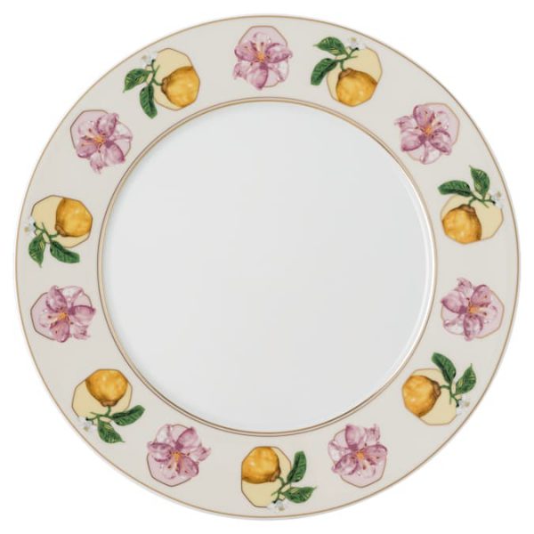 Idyllia dinner plate Porcelain, Crystal print motif, Lily citron, Multicolored