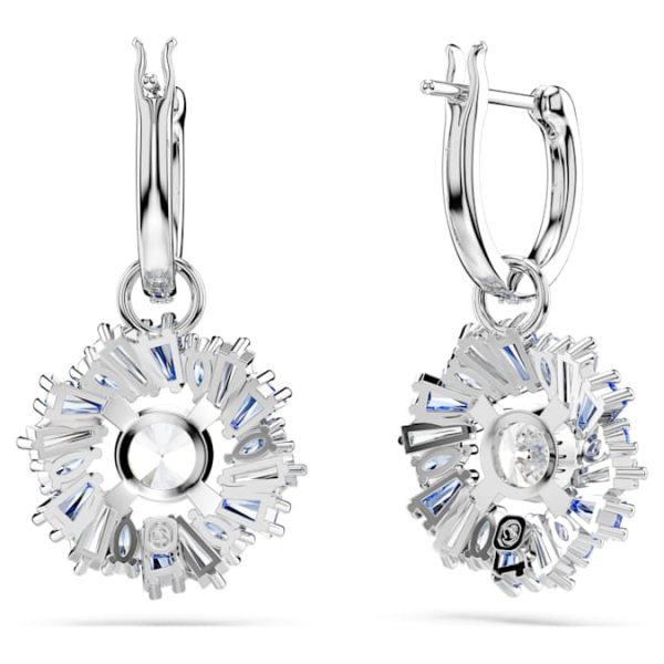 Idyllia drop earrings Mixed cuts, Flower, Blue, Rhodium plated - Image 5