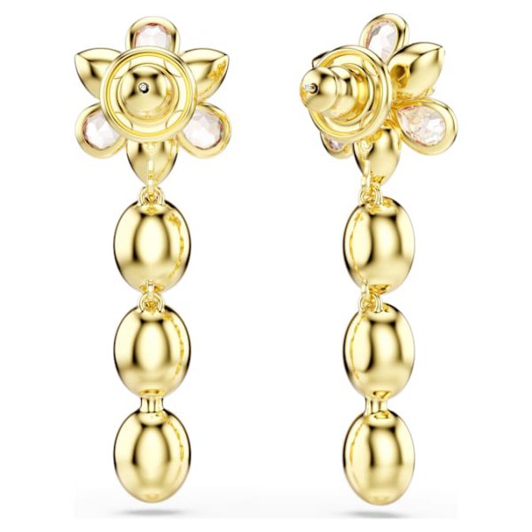 Idyllia drop earrings Mixed cuts, Flower, Multicolored, Gold-tone plated - Image 5