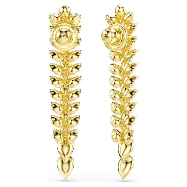 Idyllia drop earrings Mixed cuts, Long, White, Gold-tone plated - Image 5
