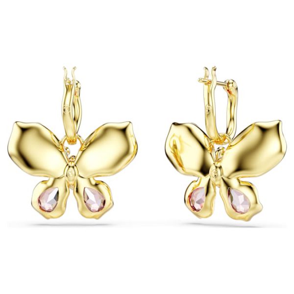 Idyllia drop earrings Mixed cuts, Pavé, Butterfly, Multicolored, Gold-tone plated - Image 5