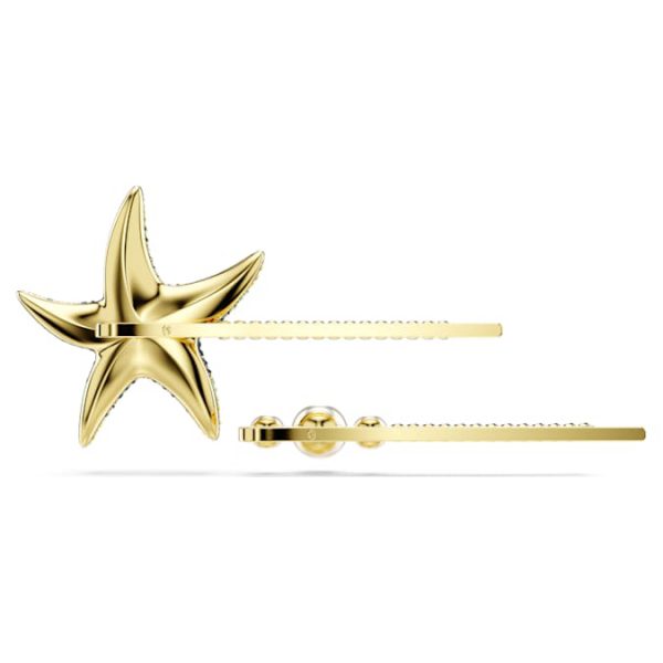 Idyllia hair pin Set (2), Crystal pearls, Starfish, Multicolored, Gold-tone plated - Image 4