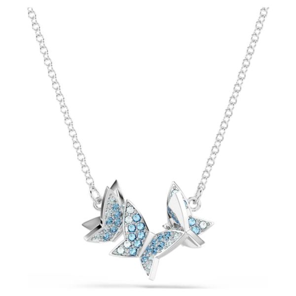 Idyllia Lilia necklace Butterfly, Blue, Rhodium plated - Image 6